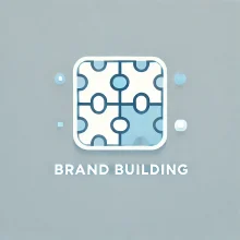 DALL·E 2024-11-11 10.52.56 - A simple square image representing 'Brand Building,' featuring a clean design with a minimalistic logo symbol or abstract shapes, such as a puzzle pie